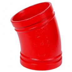 1 1/4" 110 Red Painted Grooved 22.5 Degree Elbow