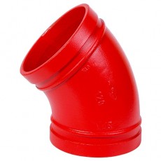 12" 120 Red Painted Grooved 45 Degree Elbow