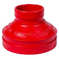6" x 2 1/2" 240 Red Painted Grooved Concentric Reducing Socket