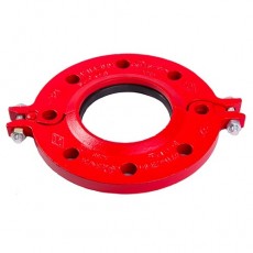 6" 321 Red Painted Grooved PN16 Flange Adapter