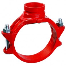 6" x 2" 3G Red Painted Grooved Outlet Mechanical Tee
