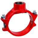 4" x 2 1/2" 3J Red Painted Threaded Outlet Mechanical Tee