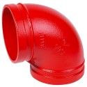1 1/2" 90S Red Painted Short Radius Grooved 90 Degree Elbow