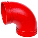 4" Red Painted Grooved 90 Degree Elbow