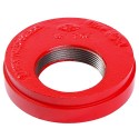 6" x 2" 300PX Red Painted Grooved Tapped Blank (BSP Threaded)