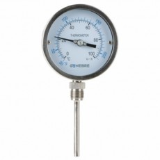 100mm Genebre Art8037 Stainless Steel Bimetal Thermometer (0 - 160°C Scale)