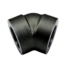 1/2" NPT Black Carbon Steel 45 Degree Elbow (3000lb)