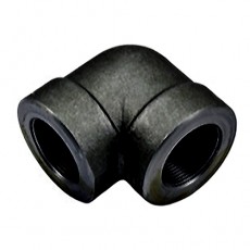 1/4" NPT Black Carbon Steel 90 Degree Elbow (3000lb)