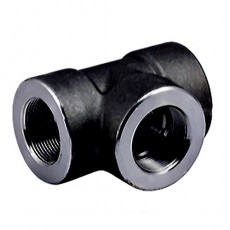 2" BSPT Black Carbon Steel Equal Tee (3000lb)