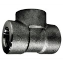 1/2" x 1/4" BSPT Black Carbon Steel Reducing Tee (3000lb)