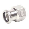 15mm x 1/2" BSP M-Press Stainless Steel 304 Gas Female Straight Adapter