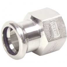35mm x 1 1/4" BSP M-Press Stainless Steel 304 Industry Female Straight Adapter