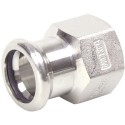 15mm x 1/2" BSP M-Press Stainless Steel 304 Female Straight Adapter