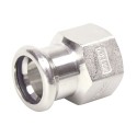 15mm x 1/2" BSP M-Press Stainless Steel 316 Industry Female Straight Adapter