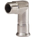 15 x 1/2" BSP M-Press Stainless Steel 316 Industry Male 90 Degree Elbow