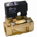 1" PU225 2/2 Brass Normally Closed Pressure Assisted Solenoid Valve (FKM Seal)