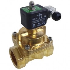 1 1/2" SA 2/2 Brass Normally Closed Pressure Assisted Solenoid Valve (PTFE Seal)