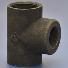 2" x 3/4" Black Mild Steel Reducing Tee