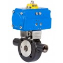 2 1/2" Genebre Art5115 Carbon Steel Actuated Wafer Ball Valve With Heating Chamber (Double Acting)