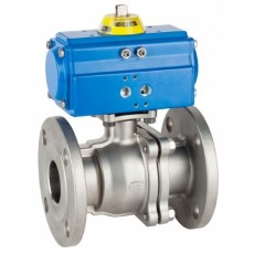 1 1/2" Genebre Art5528A Stainless Steel Actuated ANSI-150 Flanged Ball Valve (Double Acting)