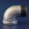 1" x 3/4" Galvanised Malleable Iron Male/Female 90 Degree Reducing Elbow