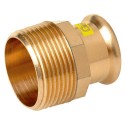 15mm x 3/4" BSP M-Press Copper Gas Male Threaded Straight Adapter