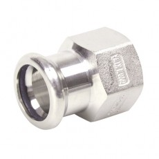22mm x 3/4" BSP M-Press Stainless Steel Gas Female Threaded Straight Adapter