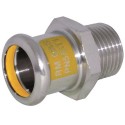 67mm x 2" BSP M-Press Stainless Steel Gas Male Threaded Straight Adapter