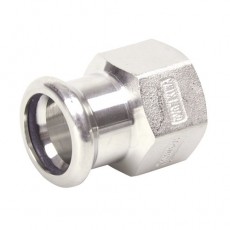 15mm x 1/2" BSP M-Press Stainless Steel Female Straight Adapter
