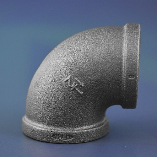 Jinan 1/2" Black Malleable Iron 90° Elbow – NPT Pipe Fitting, 90 Degree Elbow, BLE-10, UPC 45734100633