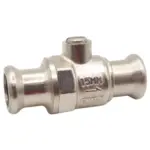 15mm M-Press brass isolation valve with slotted screw head, M-profile press fit ends and EPDM seals.