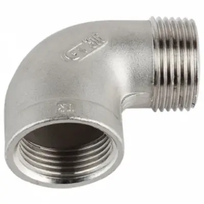 Genebre Art0092 Stainless steel 316 male/female 90 degree elbow to ISO 4144, PN20 rated.