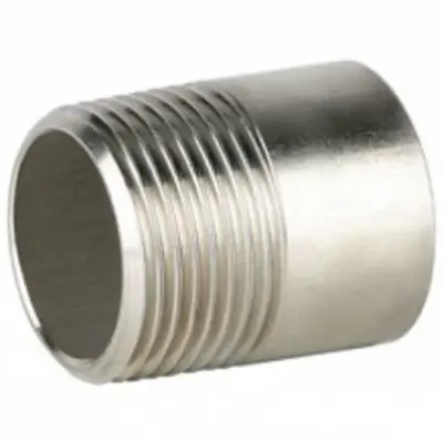 Genebre Art0149 Stainless steel weld nipple to ISO 4144, Male BSP threaded, PN20 rated.