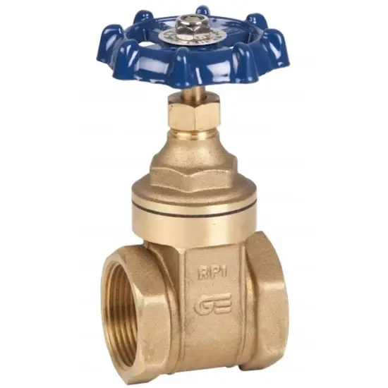 Genebre Art3221 Brass gate valve with female BSP threaded ends and manual handwheel. PN20 rated.