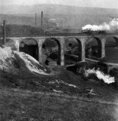 Park Bridge railway viaduct viewed from Hartshead Pike
