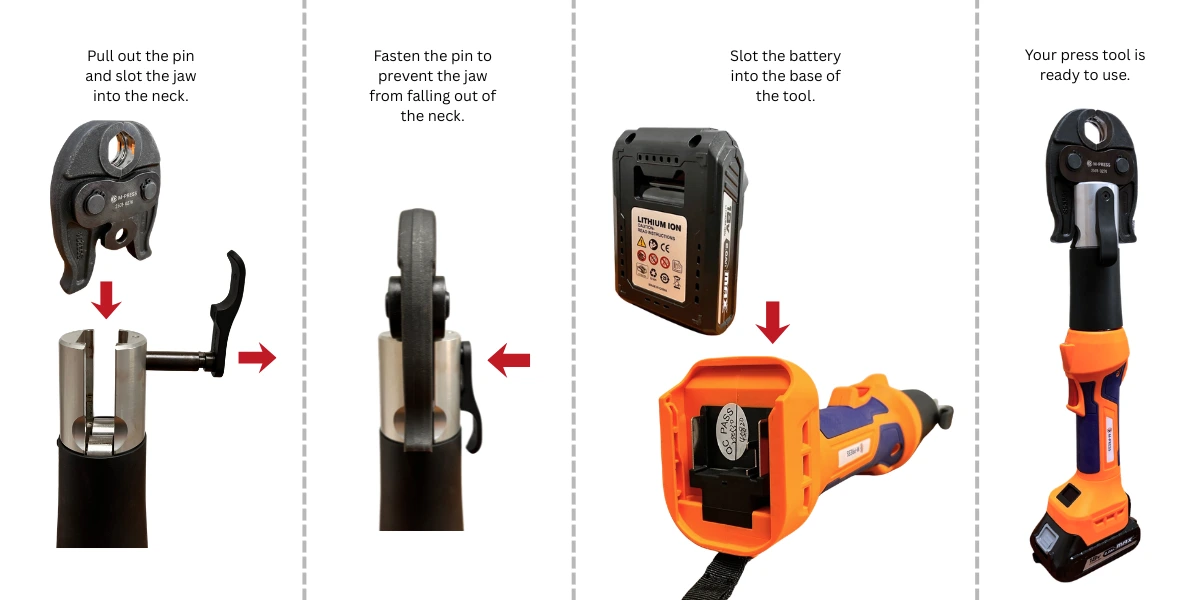 Press tool assembly guide