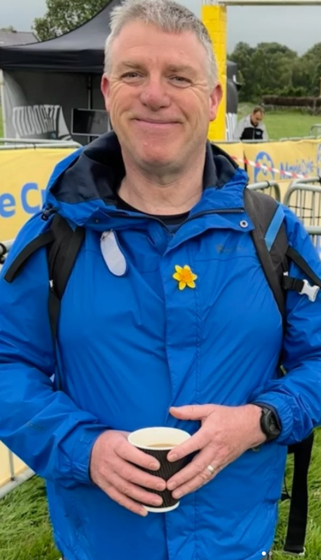 Steve Tate preparing to take part in the Hadrian's Wall challenge in 2025.