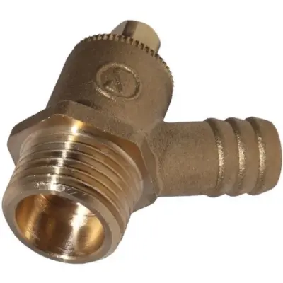 Albion Art10 Brass Drain Cock with male BSP threaded and hosetail ends. WRAS Approved.