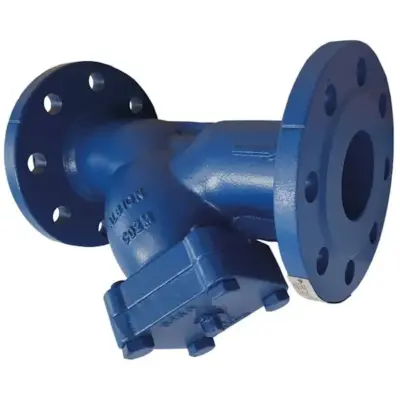 Albion Art187 PN25 Flanged ductile iron Y-strainer, stainless steel 304 filter with EPDM gasket. Sizes DN50 - DN300.