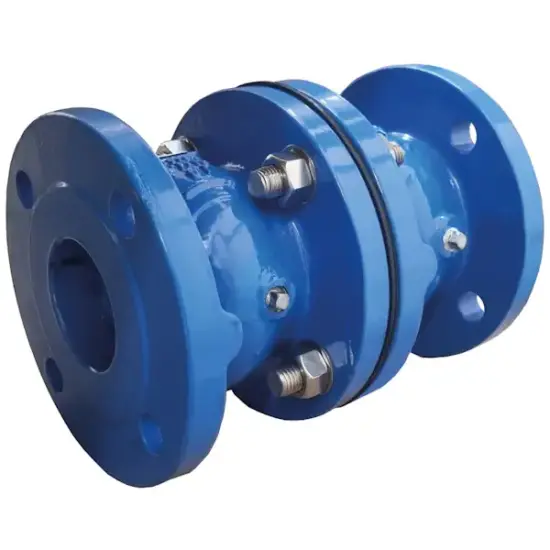 Albion Art237 Ductile iron double spring check valve with PN16 flanged ends, WRAS approved and epoxy coated.