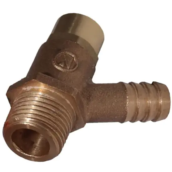 Albion Art311 Bronze lockshield drain cock to BS 2879-2 with male BSPT threaded x hosetail ends. WRAS approved, PN16 rated.