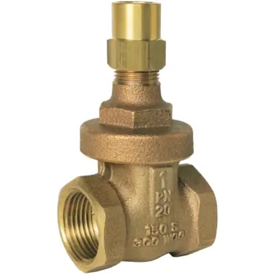 Albion Art375LS Bronze lockshield gate valve with female BSP threaded ends, WRAS approved and PN20 rated.