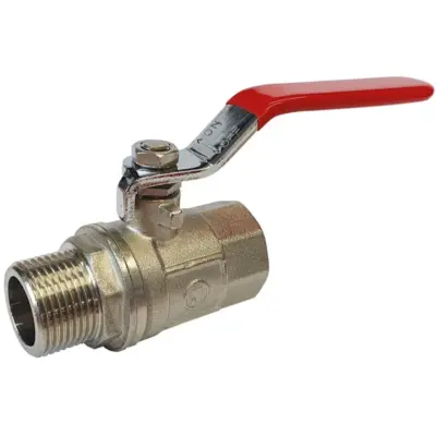 Albion Art41 Full Bore brass ball valve with male x female BSP parallel threaded ends. PN40 rated, WRAS approved.
