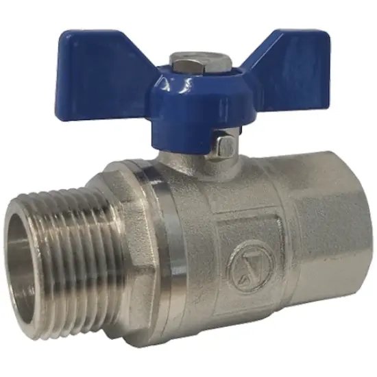 Albion Art41T Full bore brass male/female threaded ball valve with tee handle. PN40 rated, WRAS approved with PTFE seats.