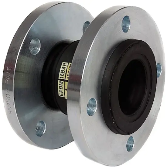 Albion Art430 PN16 flanged expansion bellows with NBR expansion body and carbon steel flanges.