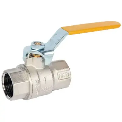 Albion Art45P 2-Piece brass ball valve with female BSP threaded ends. WRAS and EN 331 gas approved, up to PN50 rated.