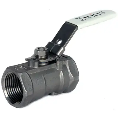 Albion Art901L Stainless steel 1-piece reduced bore ball valve with female BSPT taper threaded ends. ATEX approved.