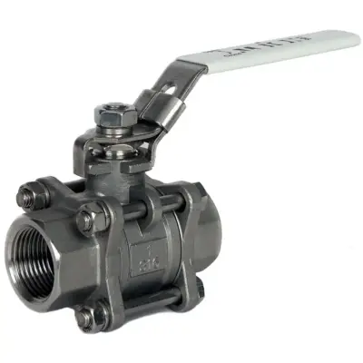 Albion Art903 Full bore stainless steel 316 ball valve with 3-piece body and BSPT threads. ATEX Approved, PN82 rated.
