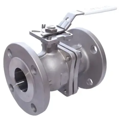 Albion Art958 Full bore stainless steel fire safe ball valve with ANSI-150 flanged ends, ATEX approved and PN20 rated.