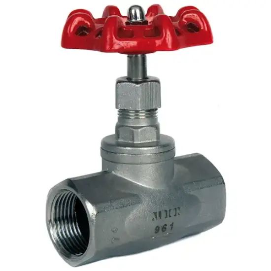 Albion Art961 Full bore stainless steel 316 globe valve with female BSPP parallel threaded ends. PN16 rated, ATEX approved.